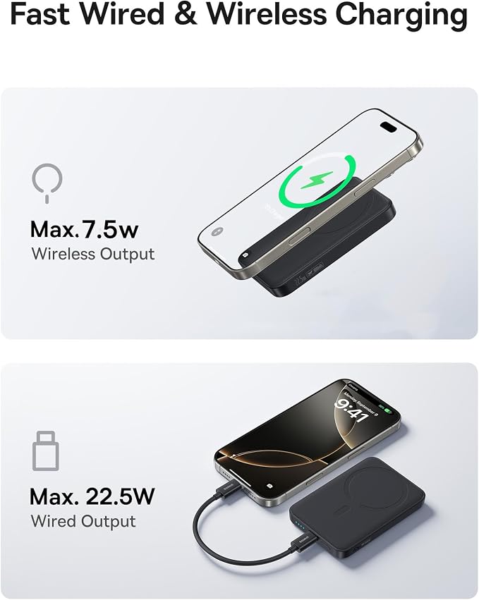 Baseus for MagSafe Portable Charger, 10000mAh Wireless Magnetic Power Bank - Image 3