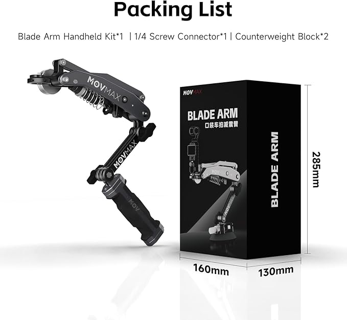 MOVMAX Blade Arm Handheld Kit for DJI Pocket 3, Insta 360, and GoPro Hero 12 - Image 6