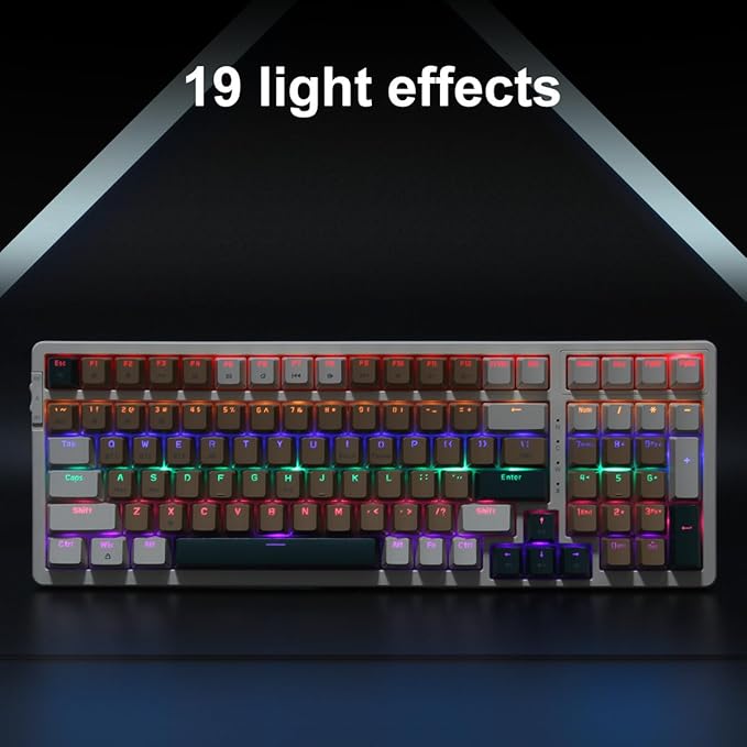 Merdia Wireless Mechanical Keyboard, Triple Mode 2.4G/USB-C/BT Gaming Keyboards - Image 7