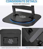 Adjustable Laptop Stand with 360 Rotating Base, Stable Computer Stand - Image 5