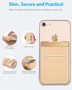 2 Pack Stick On Wallet Sleeve Cell Phone Dual Pocket Card Holder Double Pocket - Image 4