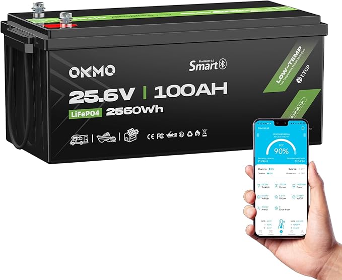 OKMO 24V 100Ah LiFePO4 Lithium Battery by OKMOBeYourHomePowerBackup