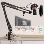 FIFINE Podcast Microphone Kit-USB PC Computer Recording Microphone, Condenser - Image 5
