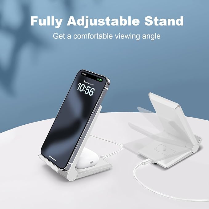 PDKUAI 2 in 1 Wireless Charger, 25W Foldable Wireless Charging Station - Image 7