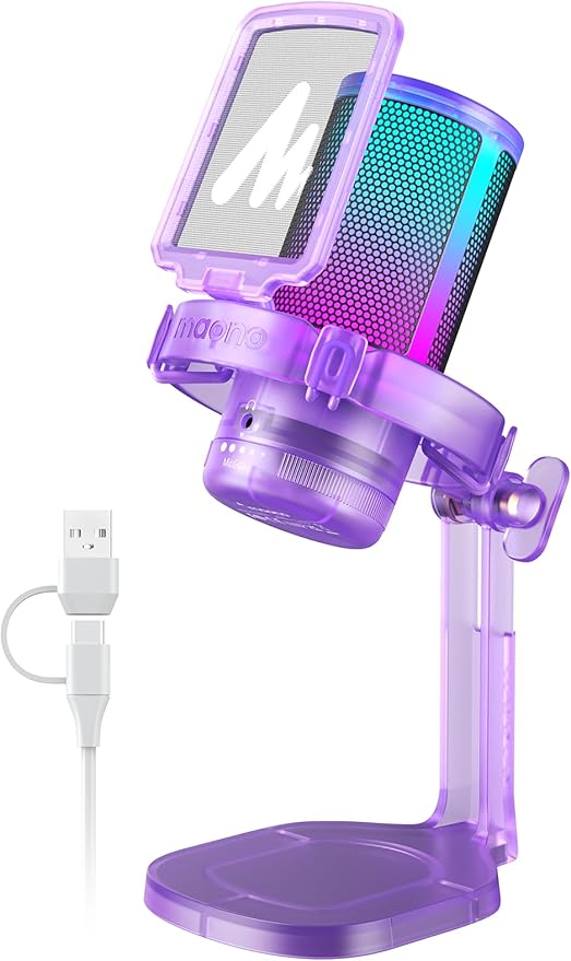 MAONO Gaming Microphone with Noise Cancellation, PC USB Condenser Mic by MAONO