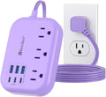 6 USB Purple Travel Power Strip- 5Ft Purple Extension Cord by Beeiker-BetterHelperforYou