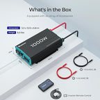 Renogy Inverter P2 1000 watt Pure Sine Wave Inverter, Solar Car Power Inverter - Image 8