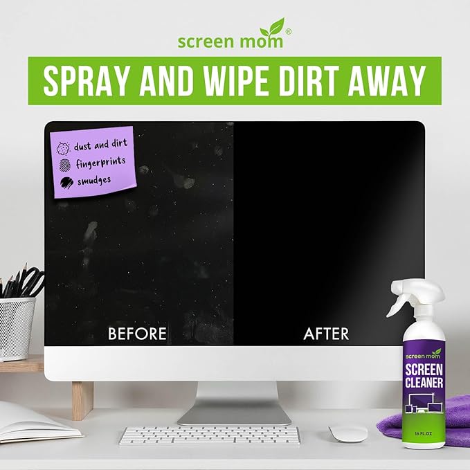 Screen Mom Screen Cleaner Spray and Microfiber Cloth 16oz Screen Cleaner Spray - Image 4