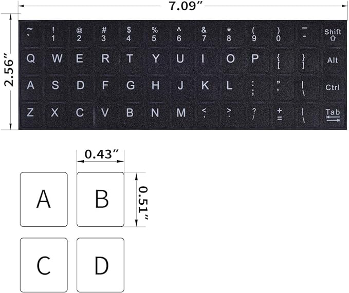 English Keyboard Stickers, 2 Pack Replacement Keyboard Letters Sticker - Image 6
