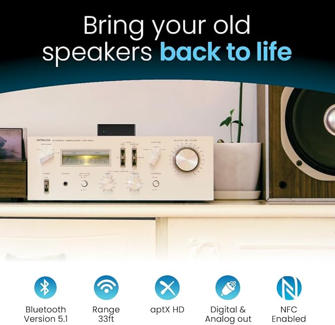 B1 Bluetooth Stereo Receiver, aptx LL, Hi-Fi V5.1 Audio Receiver, TI DAC - Image 2