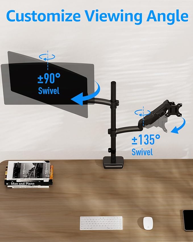 MOUNTUP Vertical Dual Monitor Mount Holds 4.4-17.6lbs, Dual Monitor Stand - Image 5