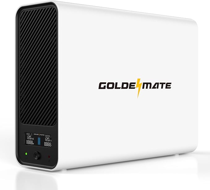 GOLDENMATE 1000VA/800W Lithium UPS Battery Backup and Surge Protector, Sinewave by GOLDENMATE