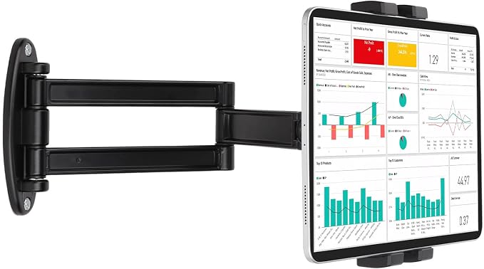 Foldable iPad Wall Mount Holder, Aluminium Extendable Tablet Wall Mount by Mippko