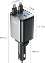 JOYROOM Retractable Car Charger 84W Car Charger USB C - Image 9