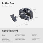 SMALLRIG Clamp, Camera Mount Clamp, Crab-Shaped Super Clamp - Image 7