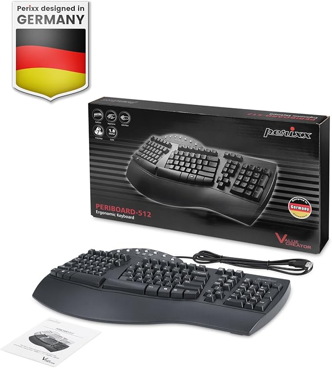 Perixx PERIBOARD-512B Wired Ergonomic Keyboard - Image 7
