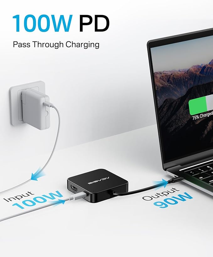 ACASIS USB C Hub 10Gbps, 100W Power Delivery, USB A3.2 Data Port, USB C to HDMI - Image 5