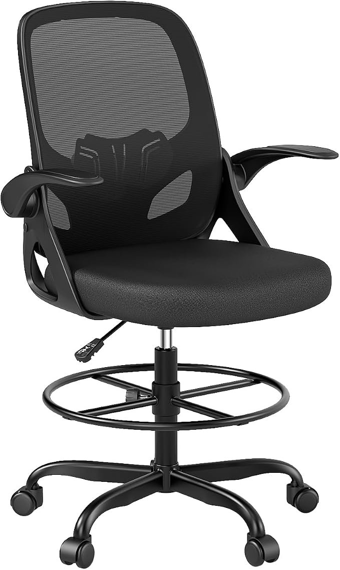 Tall Drafting Chair with Footrest Ring - Image 8