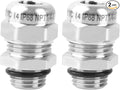 2 Pcs 1/4" NPT Stainless Steel Waterproof Cable Gland, IP68 Waterproof by Unknown