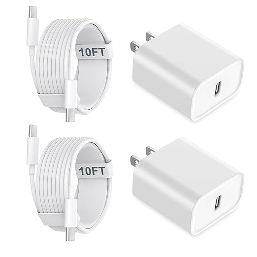 iPhone 15 Charger Fast Charging, 20W USB C Charger Block Plug Brick 10FT USB C by TrimDish