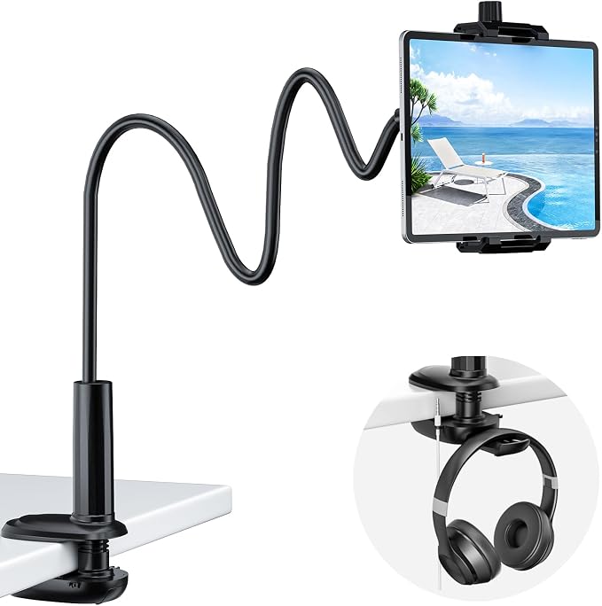 KDD Gooseneck Tablet Stand, 360° Adjustable Phone & iPad Holder by KDD