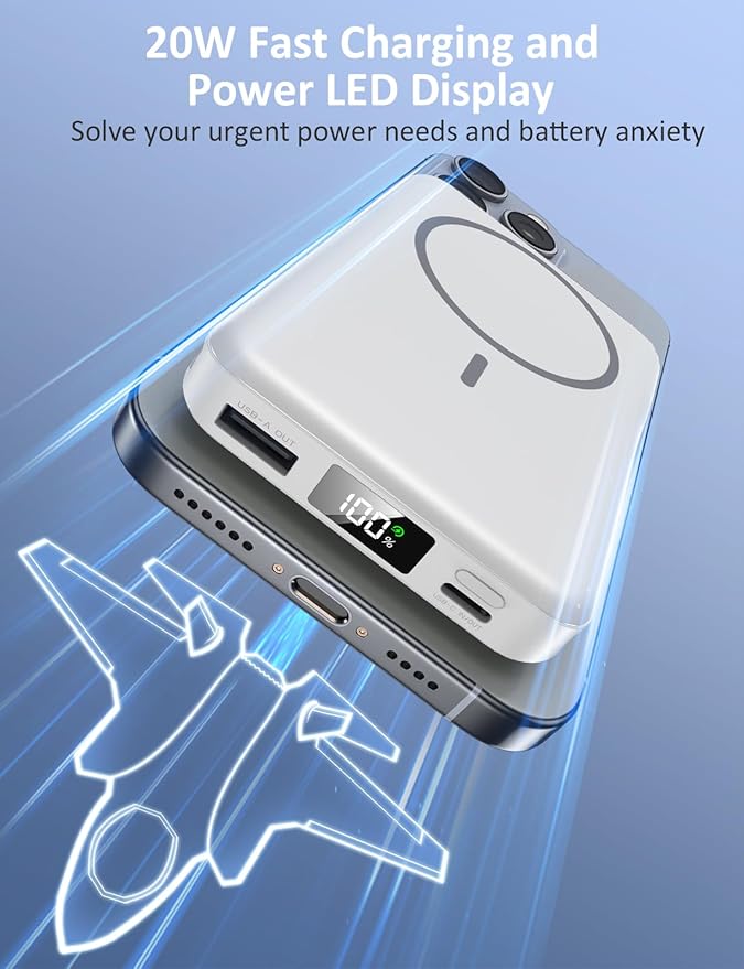 Magnetic Portable Charger, 10000mAh Power Bank, 5 in 1 Portable Charger - Image 4