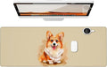Watercolor Corgi Gaming Mouse Pad, Large Office Desk Mat, Anti-Slip Rubber Base by Unknown