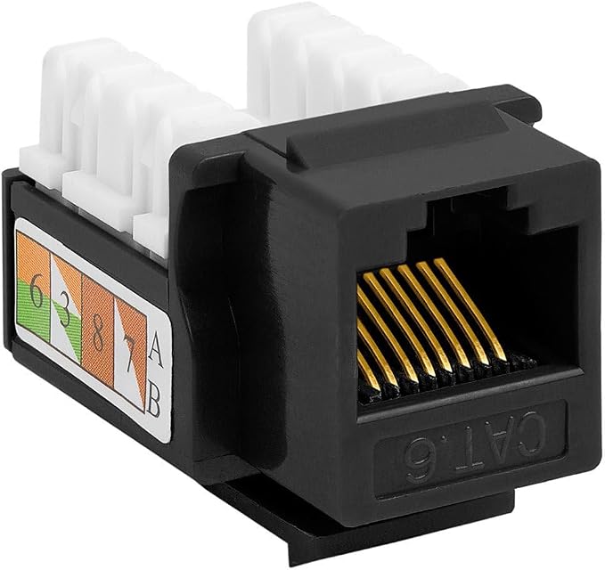 Cmple - 10 Pack Cat6 Keystone Jack Insert Punch Down RJ45 Connectors RJ45 90 - Image 2