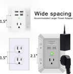 USB Wall Charger, Surge Protector, QINLIANF 5 Outlet Extender - Image 6