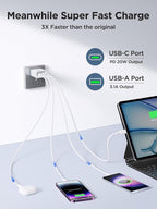 2 Pack USB C Wall Charger, 40W 4-Port USB C Fast Charger Block Dual Port QC+PD - Image 2