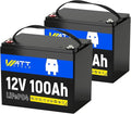12V 100Ah LiFePO4 Lithium Battery 2 Pack by Wattcycle