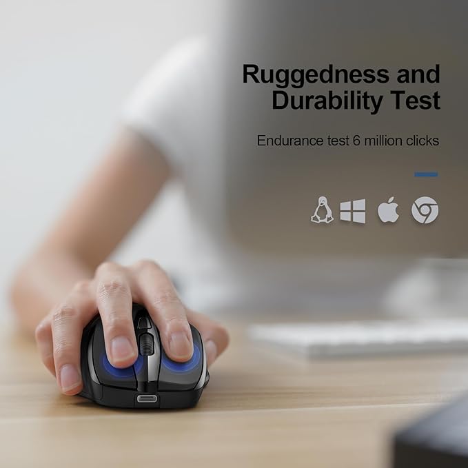 TECKNET Wireless Mouse Rechargeable, 2.4G USB-A Silent Mouse, Quiet Click - Image 5