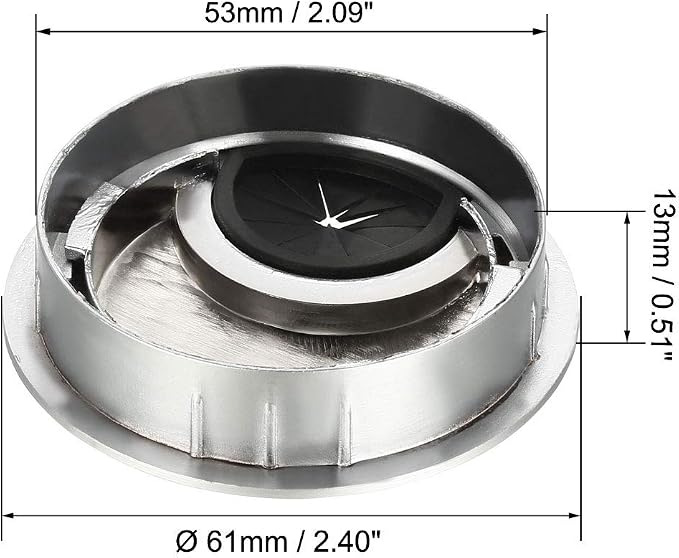 uxcell Cable Hole Cover, 2.1Inch/53mm Zinc Alloy Desk Wire Cord Cable Grommets - Image 2
