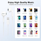 2 Pack Lightning Headphones, True Plug and Play Wired Earbuds - Image 4