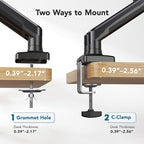 HUANUO Dual Monitor Mount for 2 Monitors up to 32 inches, Each Arm Holds Max - Image 7