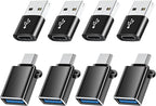 USBC Adapters 8 Pack, Type C to USB Adapter, USBC USBA Male Female Adaptor by BaseNew