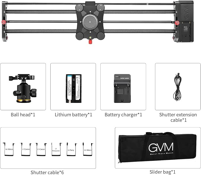 GVM Motorized Camera Slider, Motorized Time Lapse and Video Shot Follow Focus - Image 9