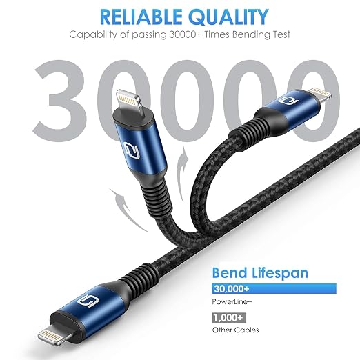 iPhone Charger Cable 3Pack 3FT USB-A to Lightning Cable Nylon Braided Fast - Image 4