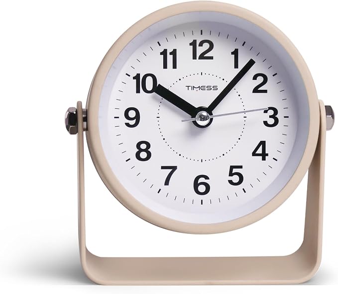 Analog Alarm Clock, Silent Non-Ticking Quartz Movement, Battery-Operated - Image 2