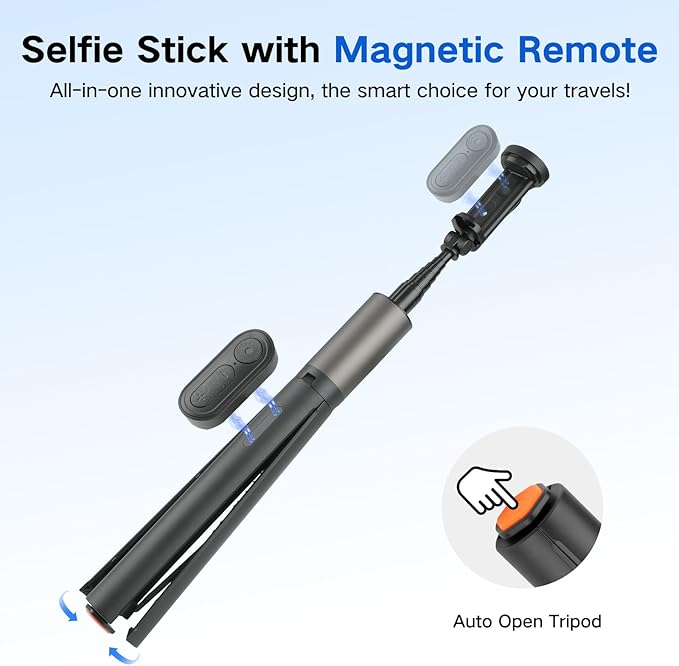 62 inch Automatic Tripod for iPhone, Auto-Open Phone Tripod Stand - Image 3