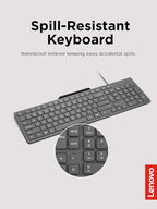 Lenovo 310 USB-A Wired Keyboard Mouse Combo, Quiet Keys, Ultra-Slim Gaming - Image 6