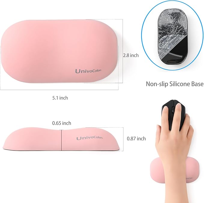 UnivoColors Design-Wave Set of Wrist Rest, Artificial Sheepskin+Memory - Image 4