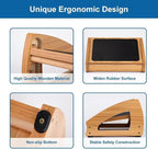StrongTek Ergonomic Under Desk Footrest, 3 Adjustable Heights Wooden Office - Image 4