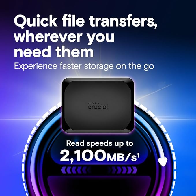 Crucial X10 2TB Portable SSD, USB 3.2 USB-C, External Solid State Drive - Image 3