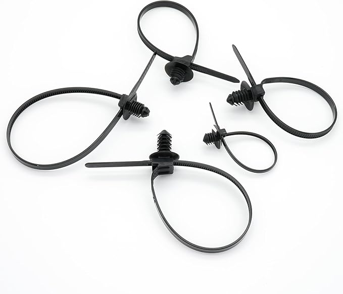 120 Pcs Push Mount Cable Ties Assorted Sizes, 6-Types Snap in Zip Ties Self - Image 5
