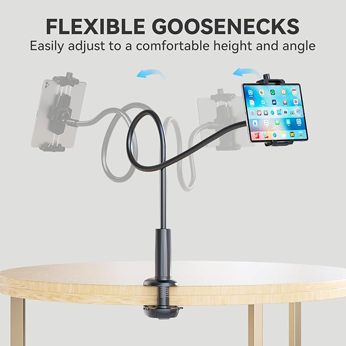 KDD Gooseneck Tablet Stand, 360° Adjustable Phone & iPad Holder - Image 7