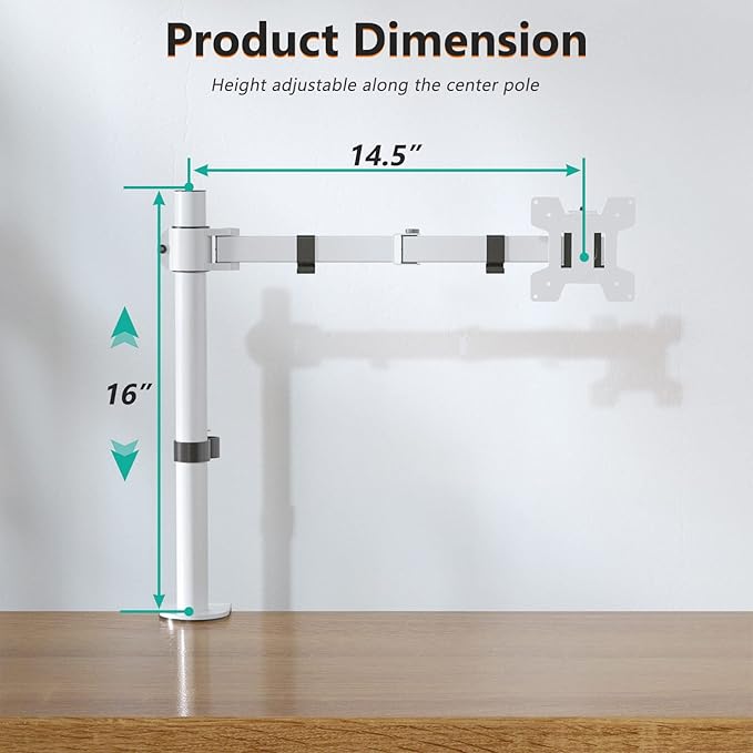 WALI Monitor Arm Mount for Desk, Single Computer Desk Mount, Monitor Bracket - Image 4