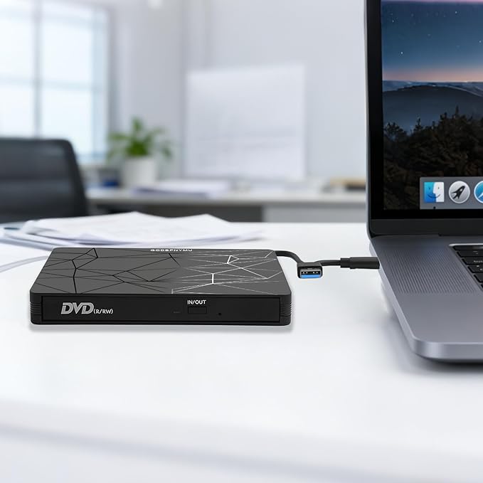 External DVD Drive USB 3.0 USB-C CD Burner CD/DVD Player Optical Drive - Image 2