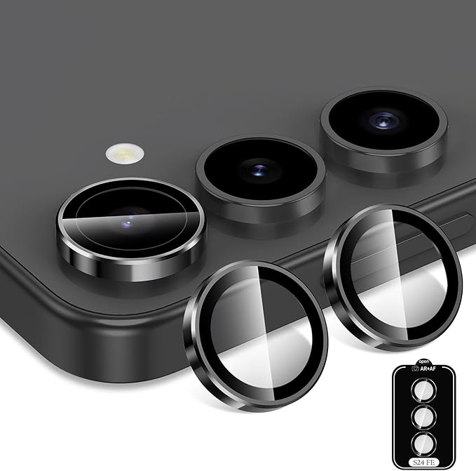 for Samsung Galaxy S24 FE Camera Lens Protector, Individual Metal Ring Tempered - Image 2