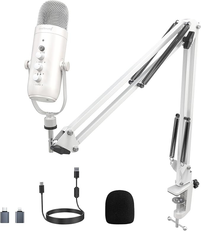 ZealSound Gaming Microphone for PC, USB Podcast Microphone by zealsound